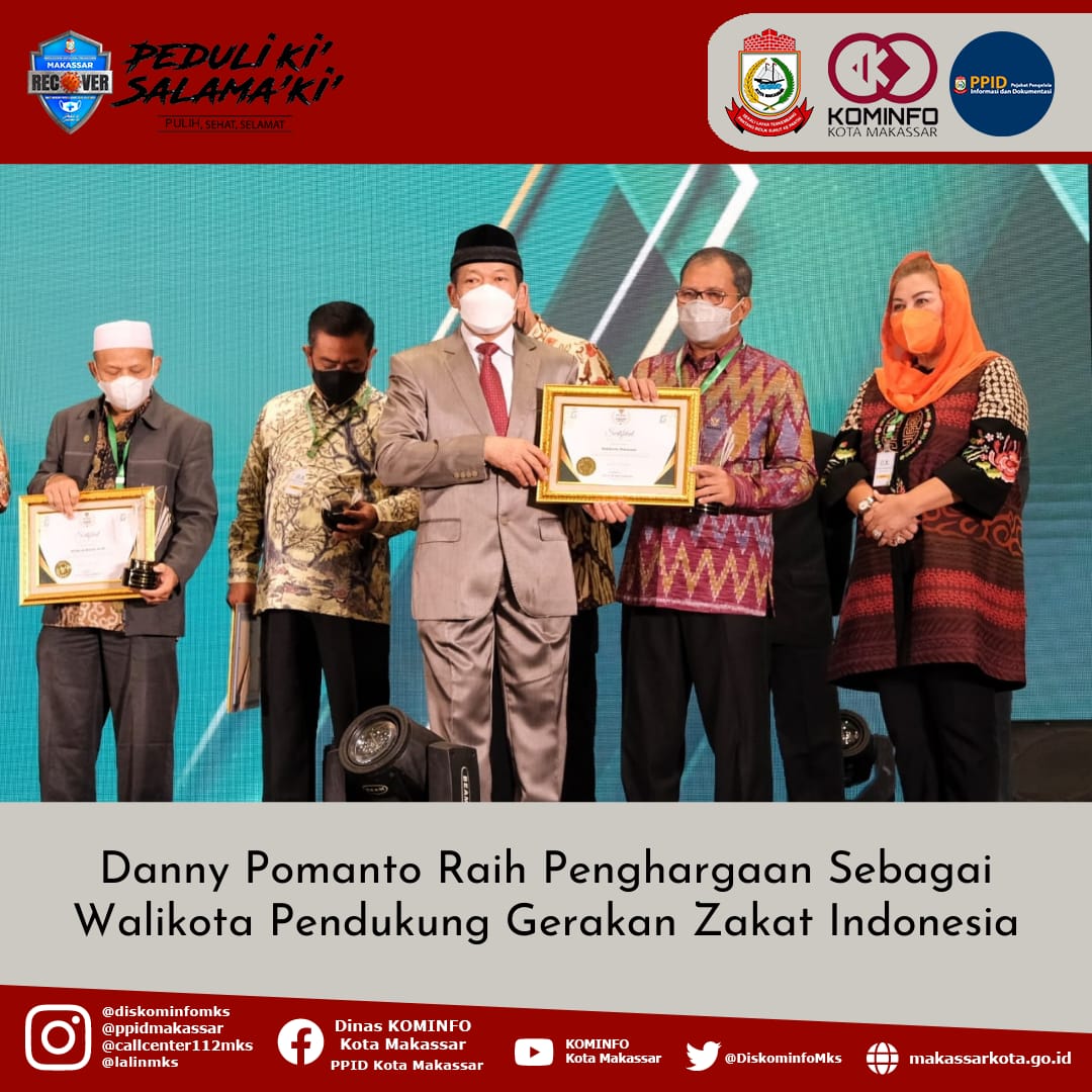 Danny Pomanto Raih Penghargaan Sebagai Walikota Pendukung Gerakan Zakat Indonesia