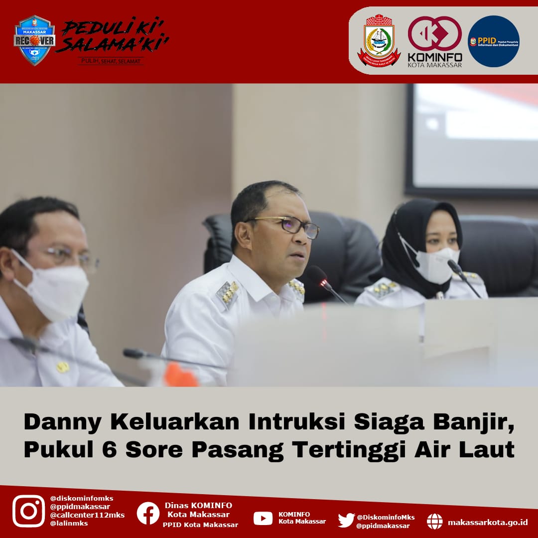 Danny Keluarkan Intruksi Siaga Banjir, Pukul 6 Sore Pasang Tertinggi Air Laut