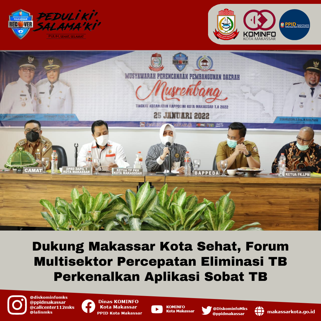 Dukung Makassar Kota Sehat, Forum Multisektor Percepatan Eliminasi TB Perkenalkan Aplikasi Sobat TB