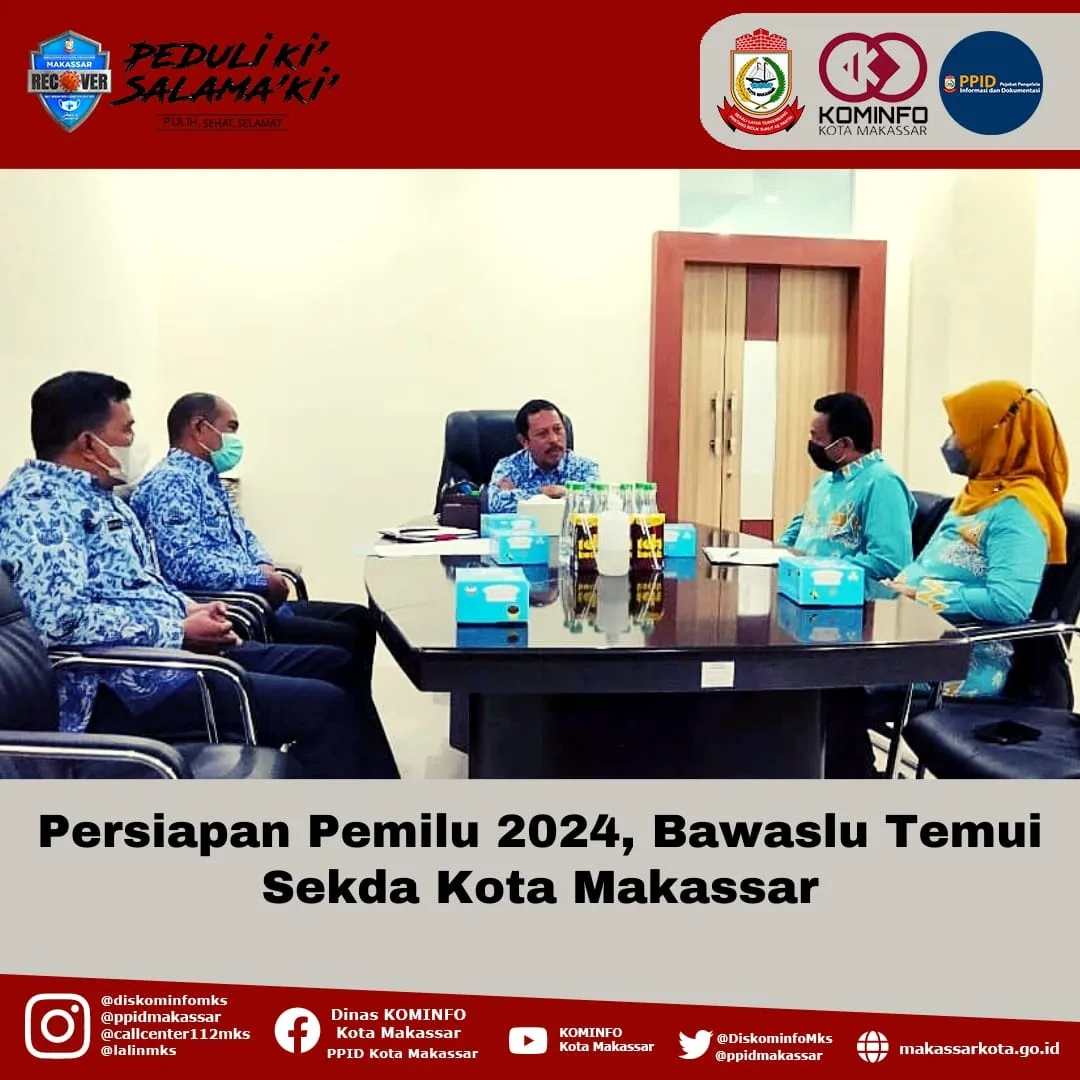 Persiapan Pemilu 2024, Bawaslu Temui Sekda Kota Makassar