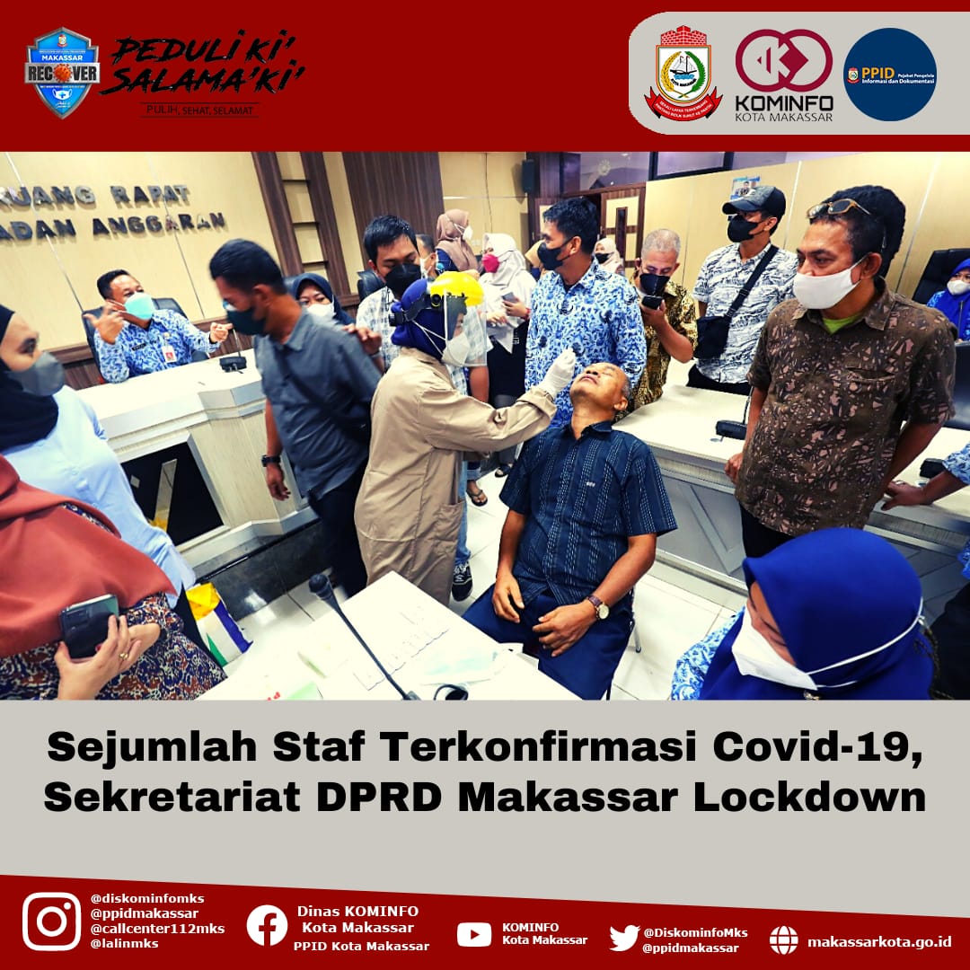 Sejumlah Staf Terkonfirmasi Covid-19, Sekretariat DPRD Makassar Lockdown