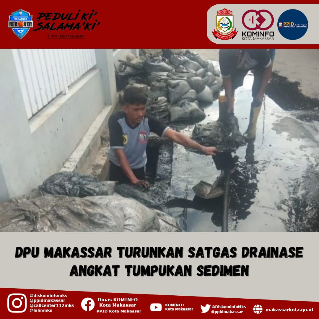 DPU Makassar Turunkan Satgas Drainase Angkat Tumpukan Sedimen