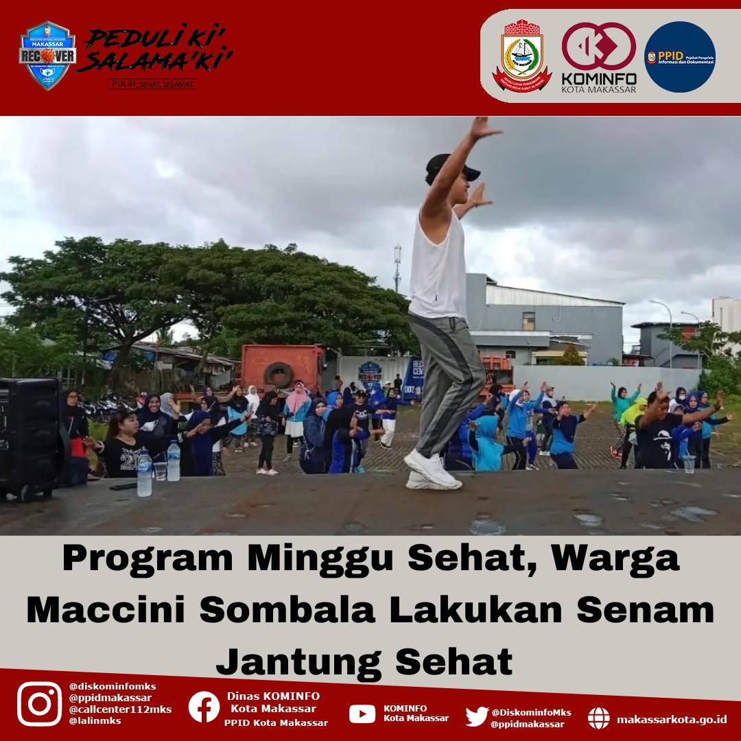 Program Minggu Sehat, Warga Maccini Sombala Lakukan Senam Jantung Sehat