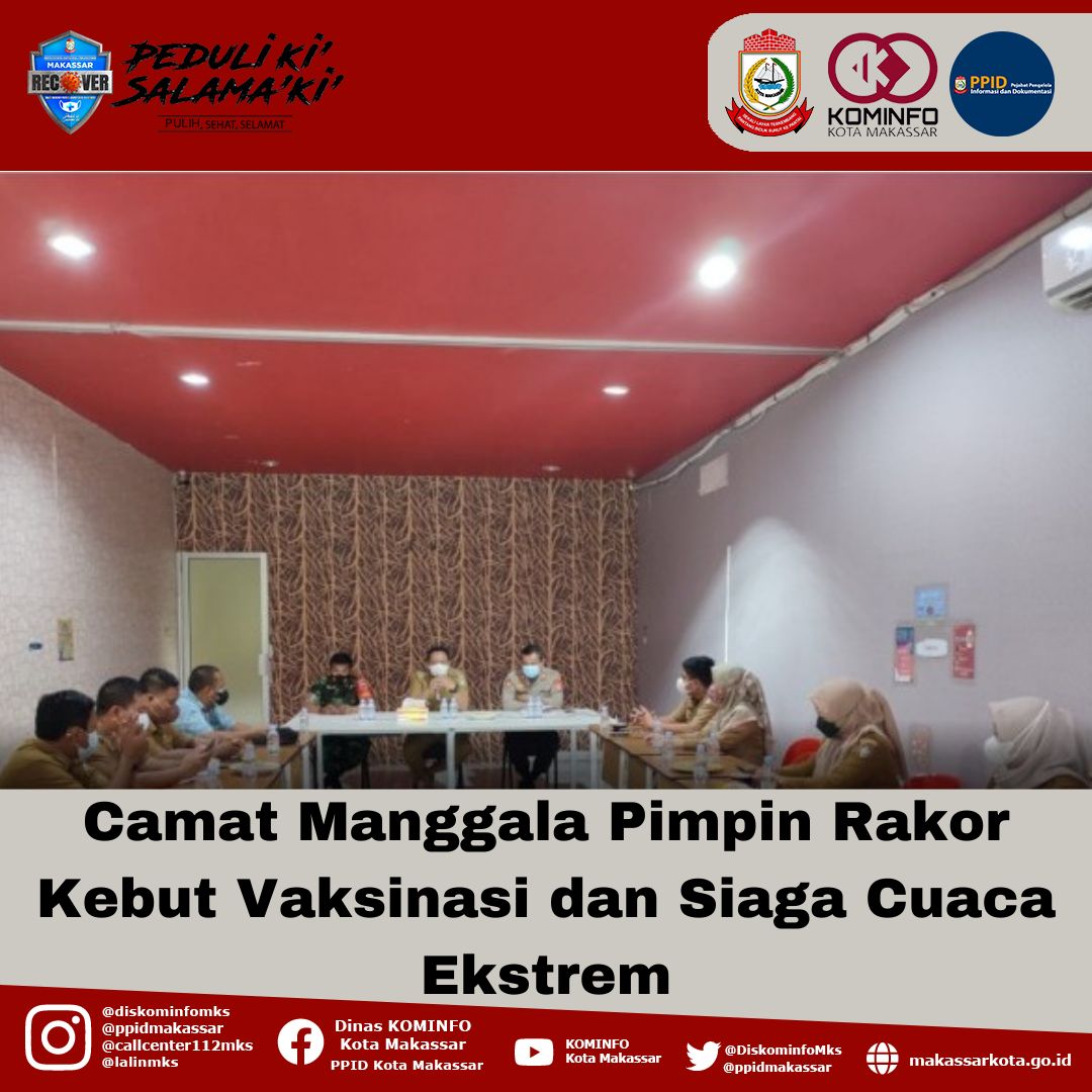 Camat Manggala Pimpin Rakor Kebut Vaksinasi dan Siaga Cuaca Ekstrem