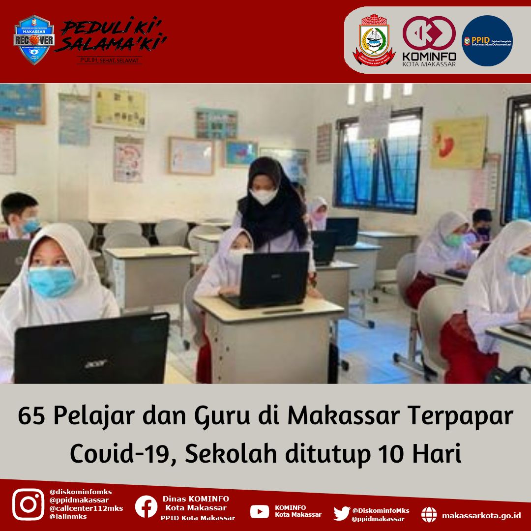 65 Pelajar dan Guru di Makassar Terpapar Covid 19, Sekolah Ditutup 10 Hari