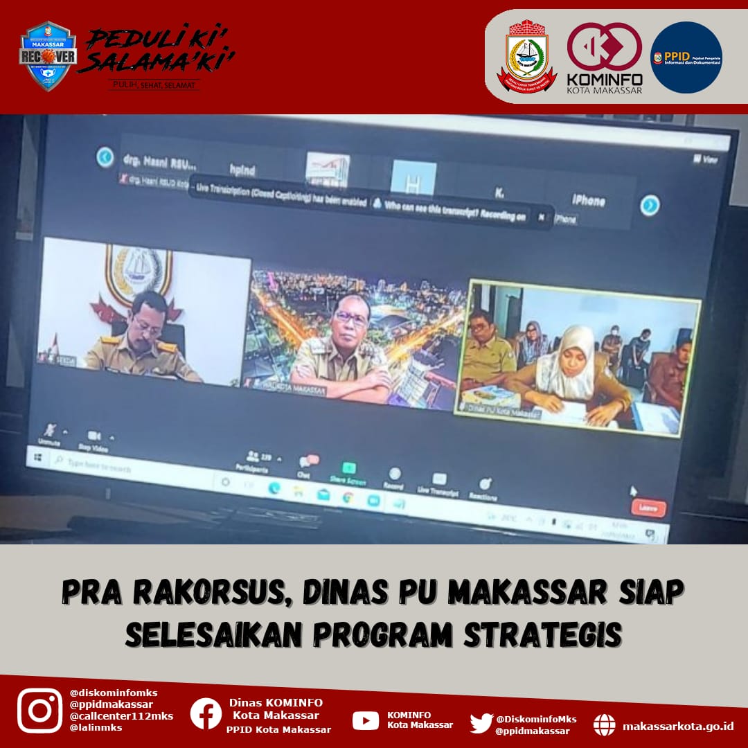 Pra Rakorsus, Dinas PU Makassar Siap Selesaikan Progam Strategis