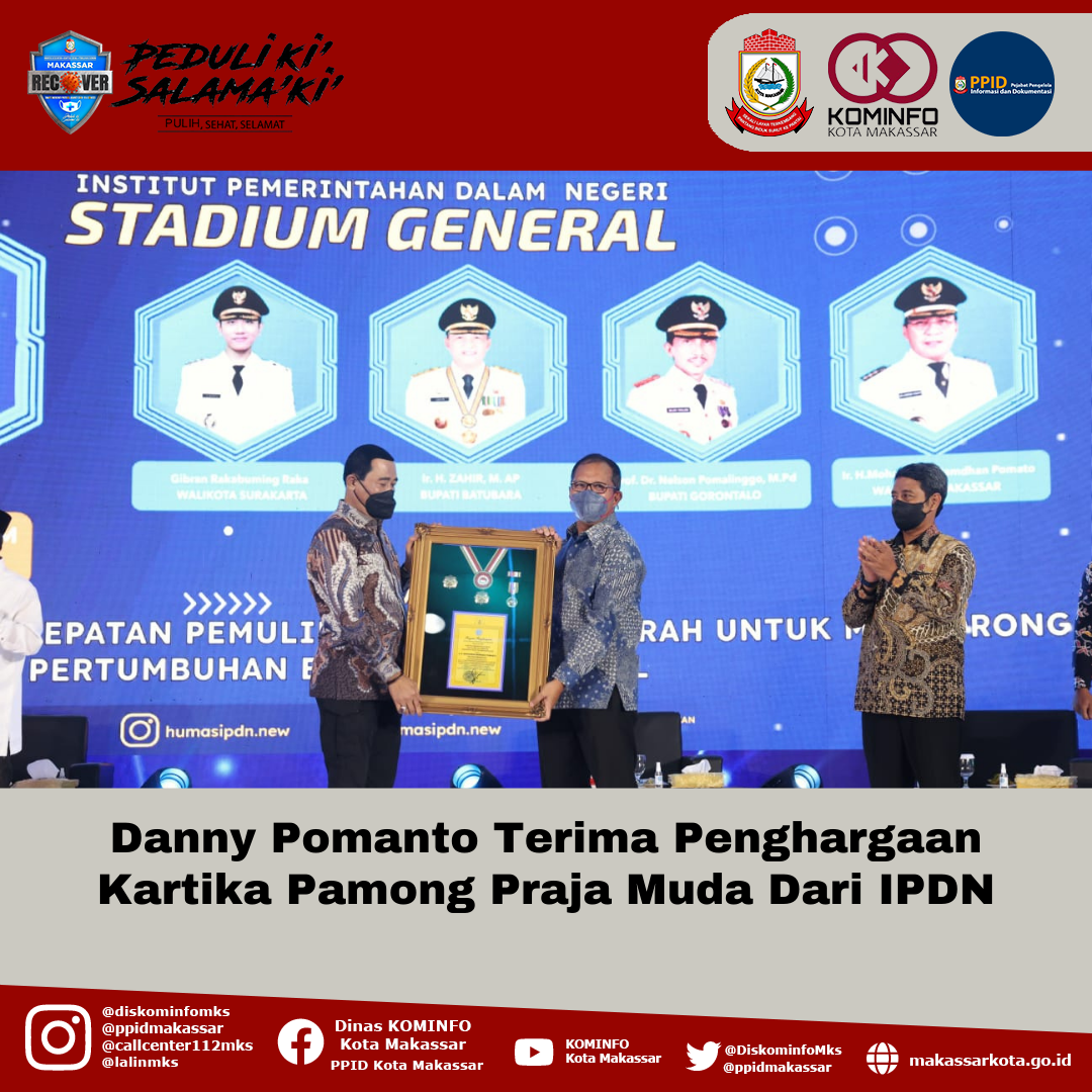 Danny Pomanto Terima Penghargaan Kartika Pamong Praja Muda Dari IPDN