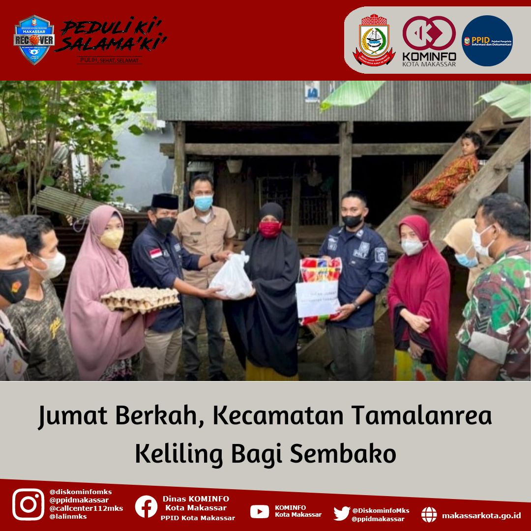 Jumat Berkah, Kecamatan Tamalanrea Keliling Bagi Sembako