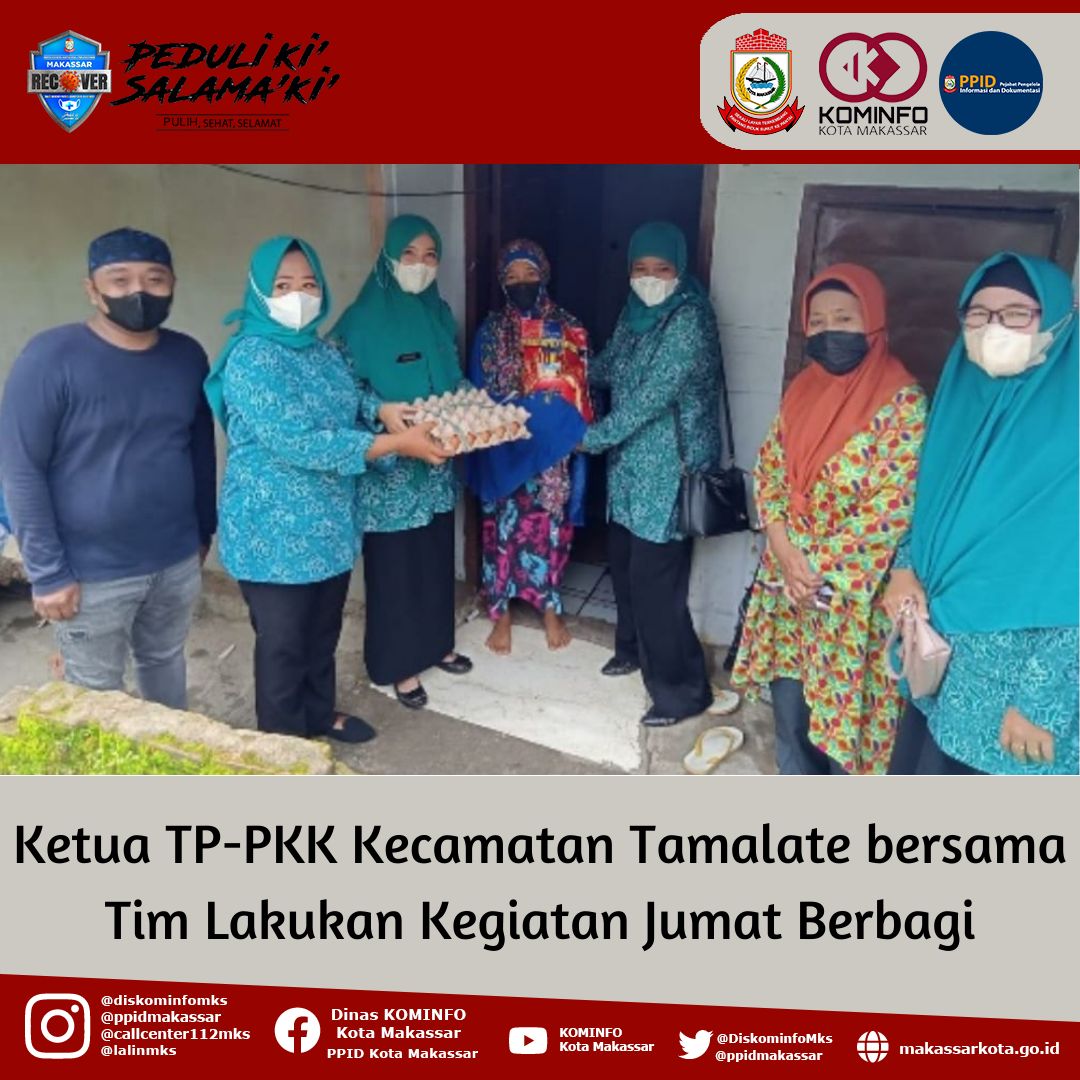 Ketua TP PKK Kecamatan Tamalate Bersama Tim Lakukan Kegiatan Jumat Berbagi