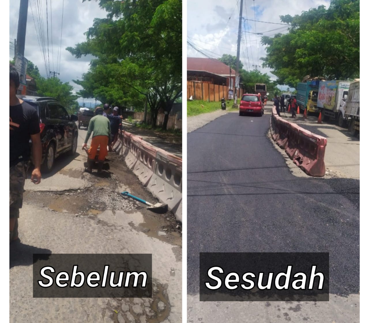 Cegah Lakalantas, Dinas PU Kota Makassar Rutin Lakukan Pemeliharaan Jalan