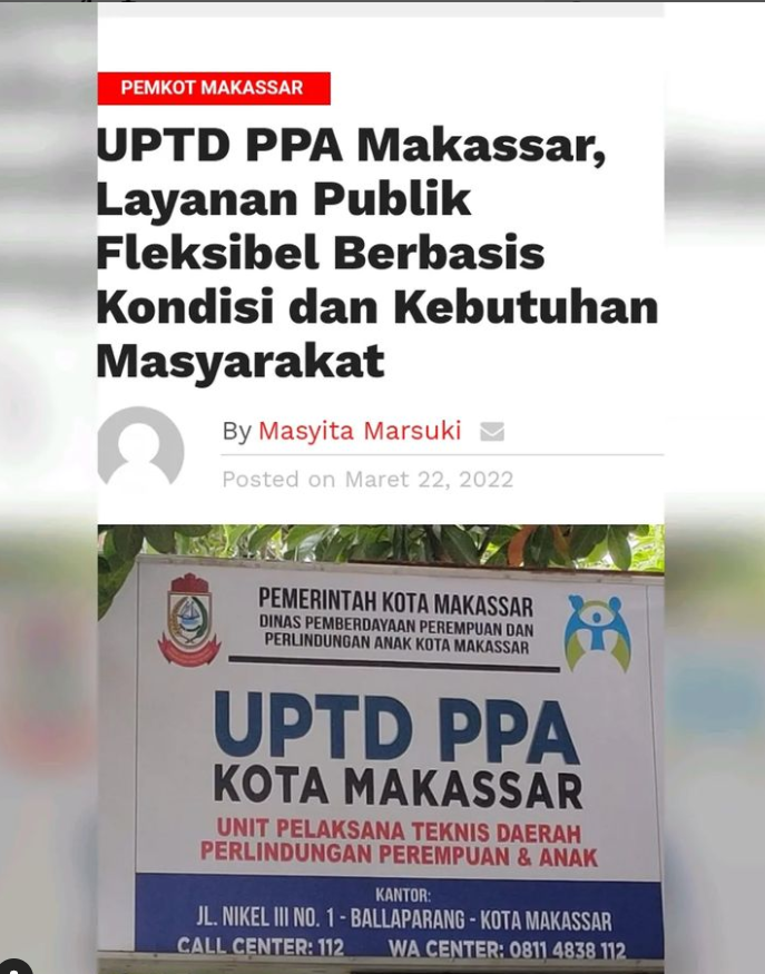 UPTD PPA Makassar, Layanan Publik Komprehensif Berbasis Kondisi dan Kebutuhan Masyarakat