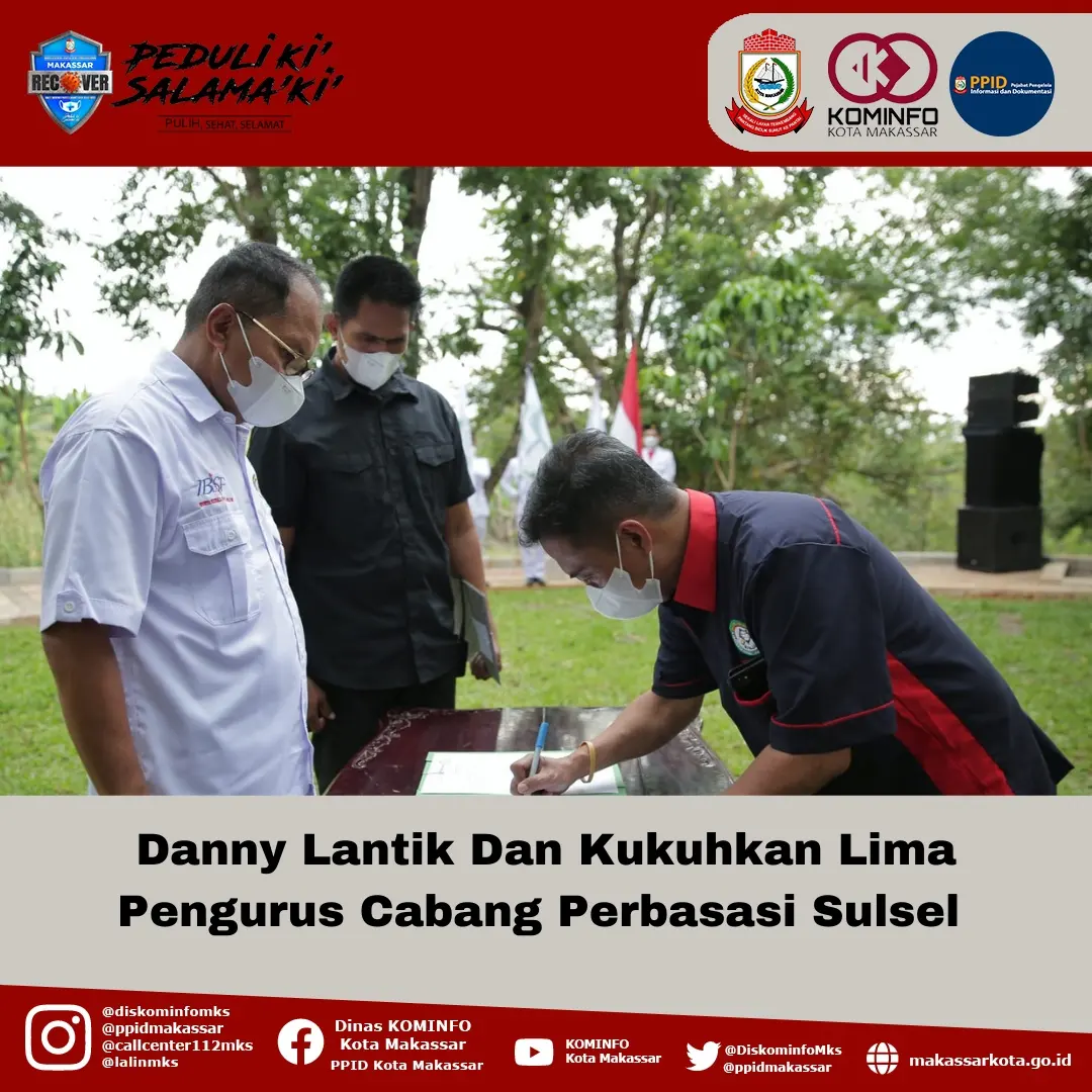 Danny Lantik Dan Kukuhkan Lima Pengurus Cabang Perbasasi Sulsel 