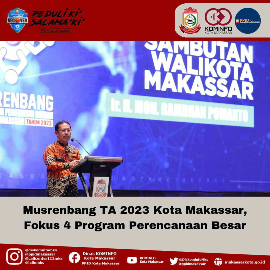 Musrenbang TA 2023 Kota Makassar, Fokus 4 Program Perencanaan Besar