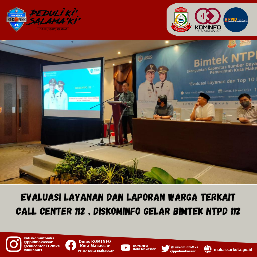 Evaluasi Layanan Dan Laporan Warga Terkait Call Center 112 , Diskominfo Gelar Bimtek NTPD 112