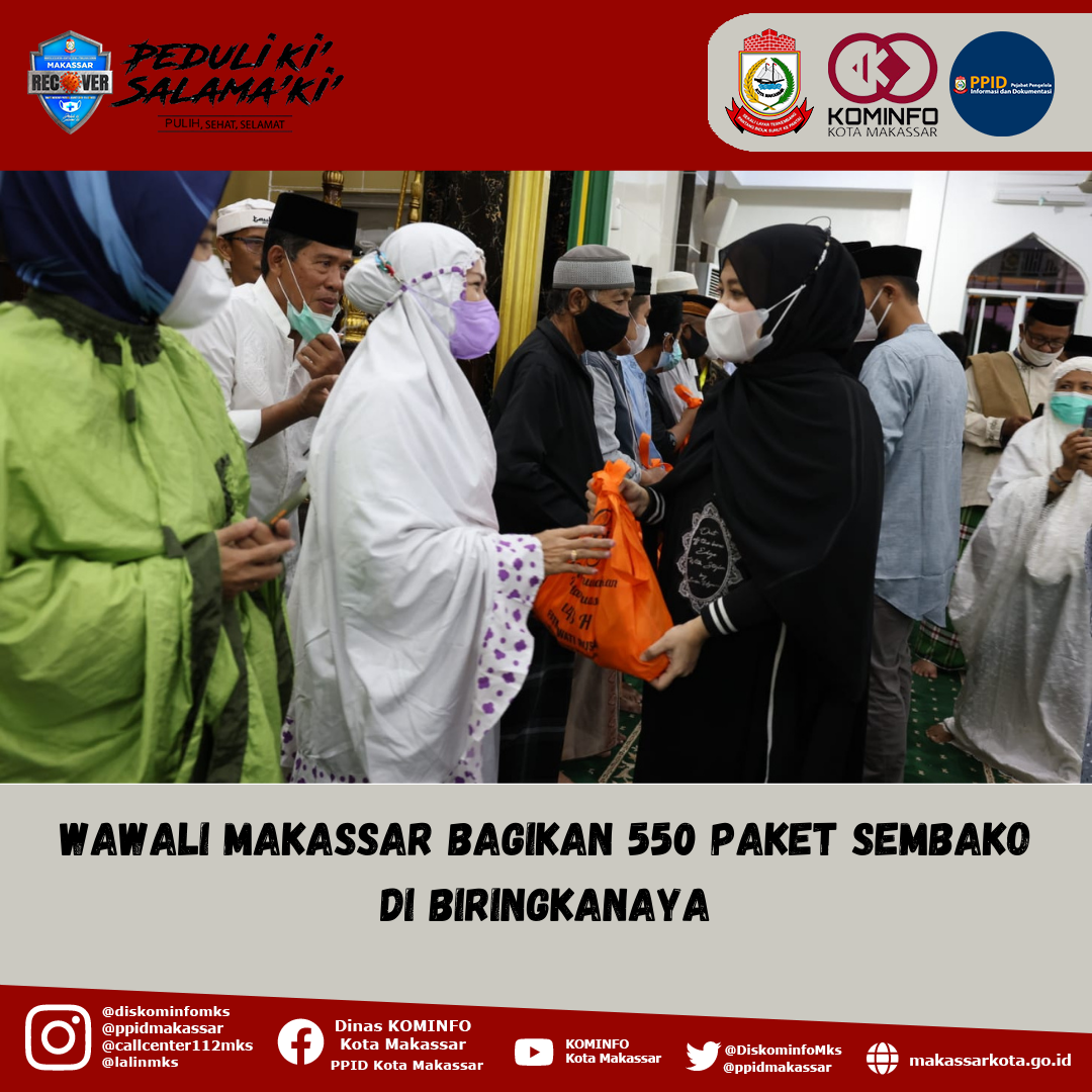 Wawali Makassar Bagikan 550 Paket Sembako di Biringkanaya