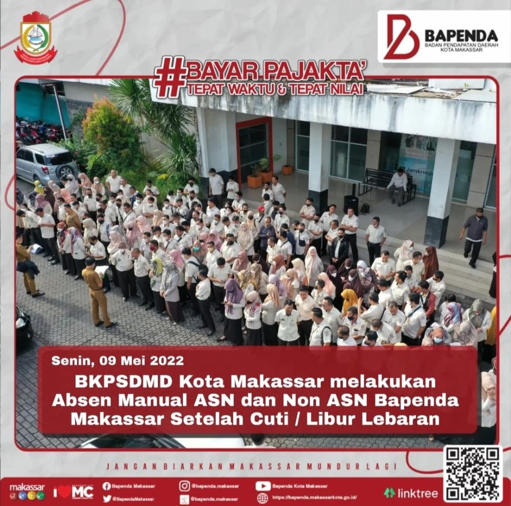 BKPSDMD Kota Makassar melakukan Absen Manual ASN dan Non ASN di Lingkup Bapenda