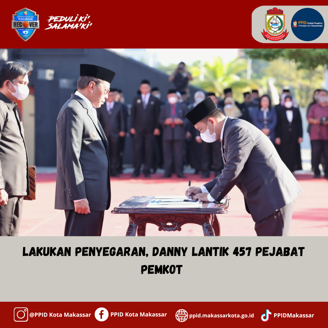 Lakukan Penyegaran, Danny Lantik 457 Pejabat Pemkot 