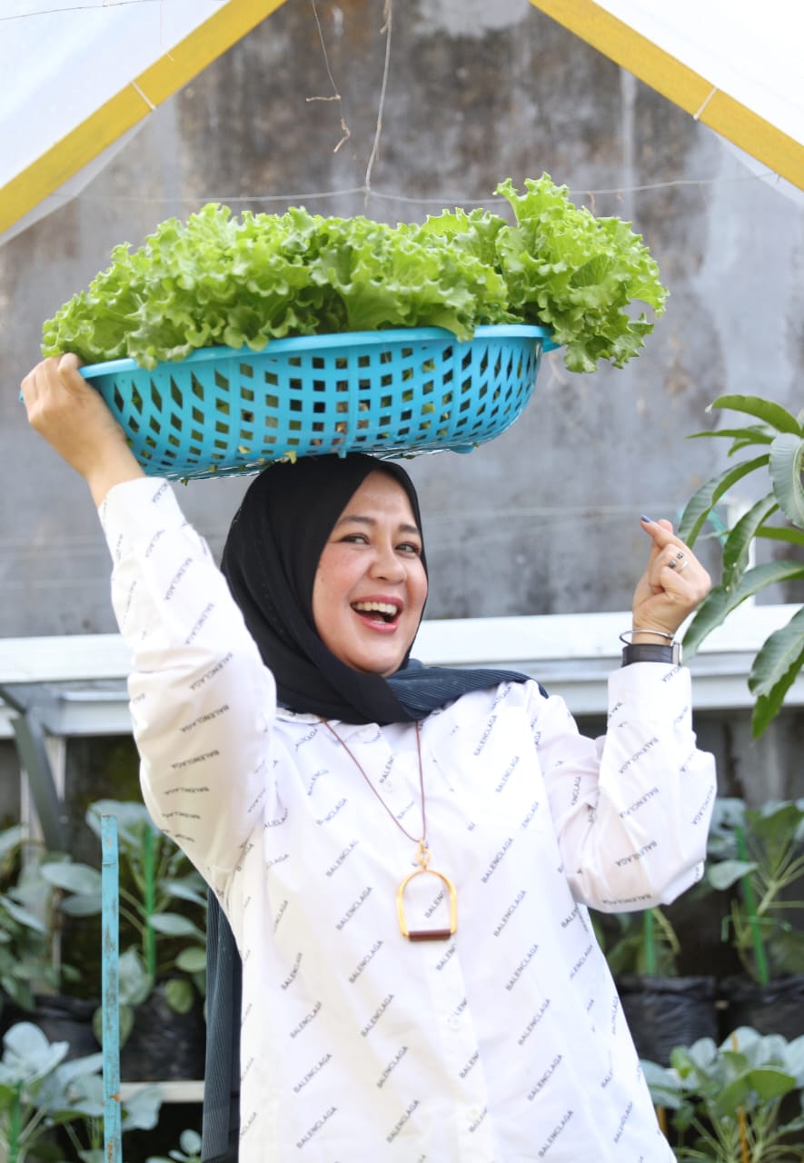 Kunjungi Longwis Bara-Baraya, Fatma Panen Selada