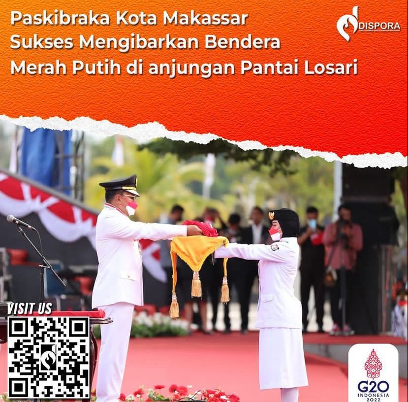 Paskibra Kota Makassar Sukses Mengibarkan Bendera Merah Putih