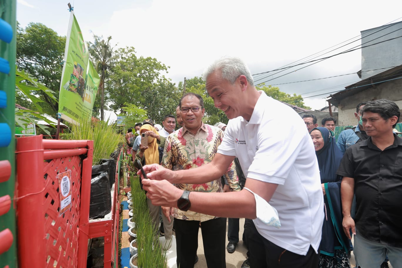 Danny-Ganjar Panen Cabai dan Ikan Nila di Lorong Wisata Sydney Kecamatan Panakkukang