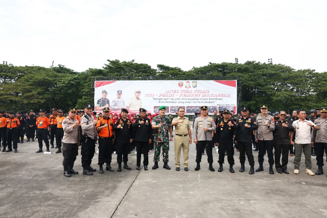 Apel Tiga Pilar, Pemkot Makassar-TNI-Polri Kompak Ciptakan Kamtibmas di Makassar