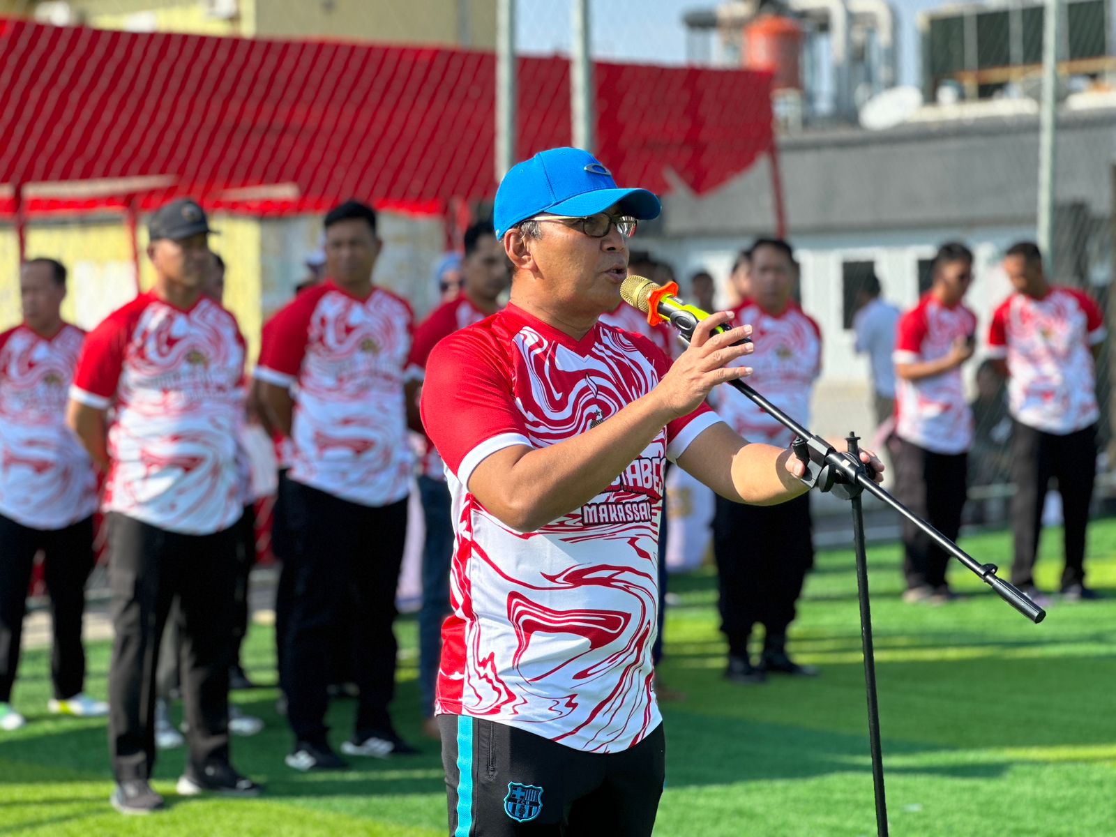 Jajal Rumput Hijau Lapangan Alpha Mini Soccer GTC Lawan JPU Polrestabes Makassar, Danny Pomanto Cetak Satu Gol