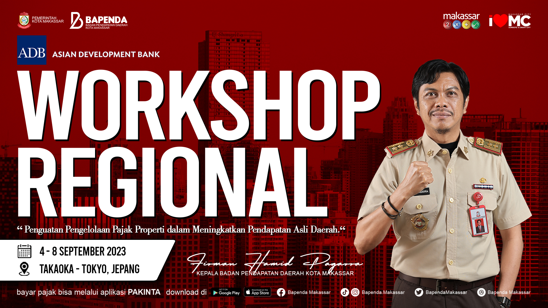 Firman Pagarra Diundang Jadi Pembicara Upaya Peningkatan PAD di Workshop ADB, Tokyo