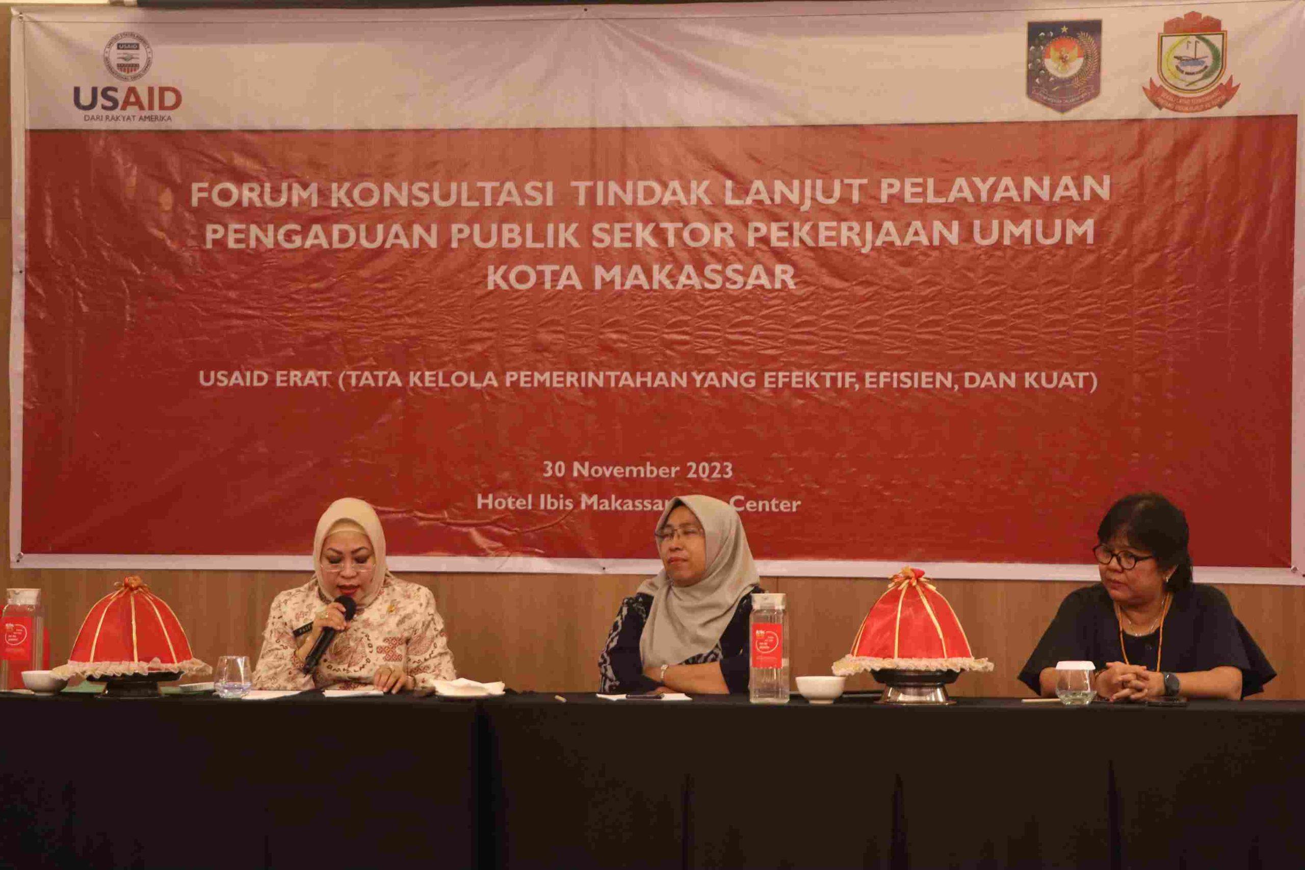 Konsultasi Tindak Lanjut SP4N-LAPOR Makassar, Diskominfo-USAID ERAT Gelar Forum Konsultasi