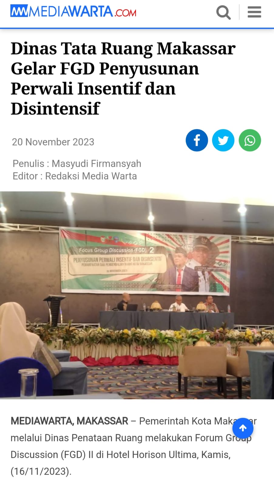 Berita SKPD Dinas Penataan Ruang Kota Makassar