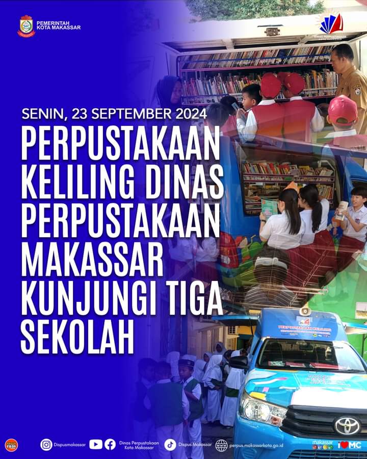 PERPUSTAKAAN KELILING DINAS PERPUSTAKAAN MAKASSAR KUNJUNGI TIGA SEKOLAH