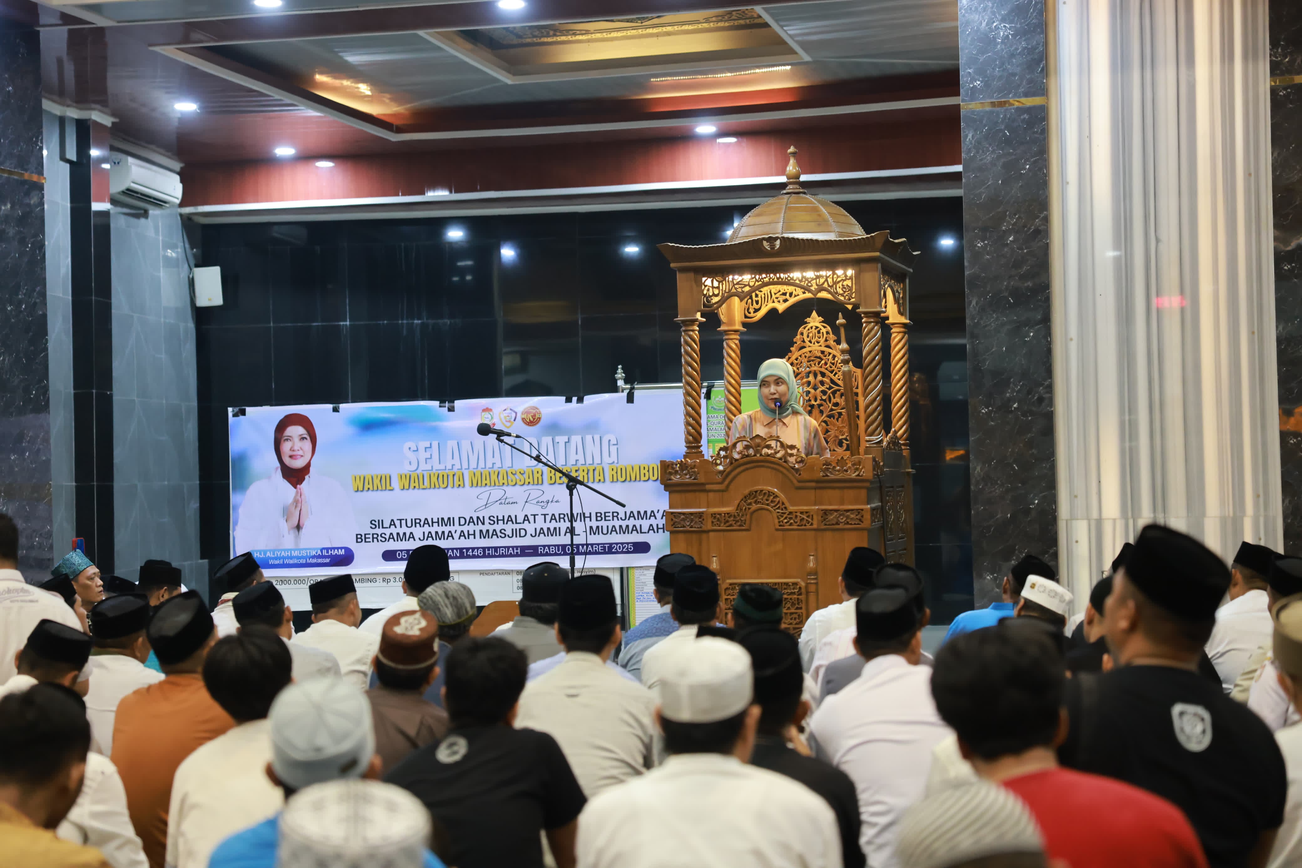 Wakil Wali Kota Makassar Silaturahmi dan Salat Tarawih Bersama Jamaah Jami Al Muamalah