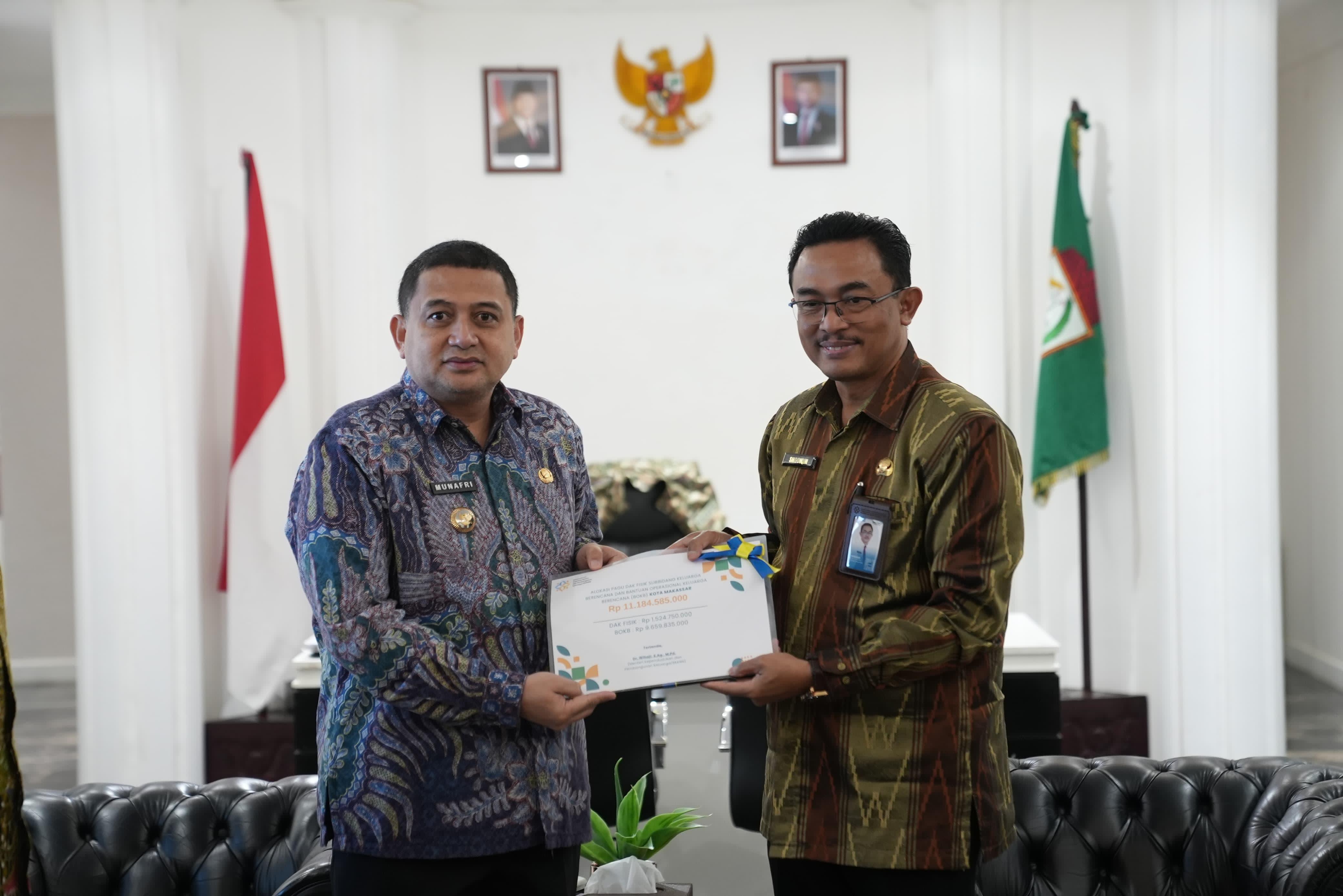 BKBBN Sulsel Serahkan DIPA 2026 dan Bahas Harganas 2025 dengan Wali Kota Makassar