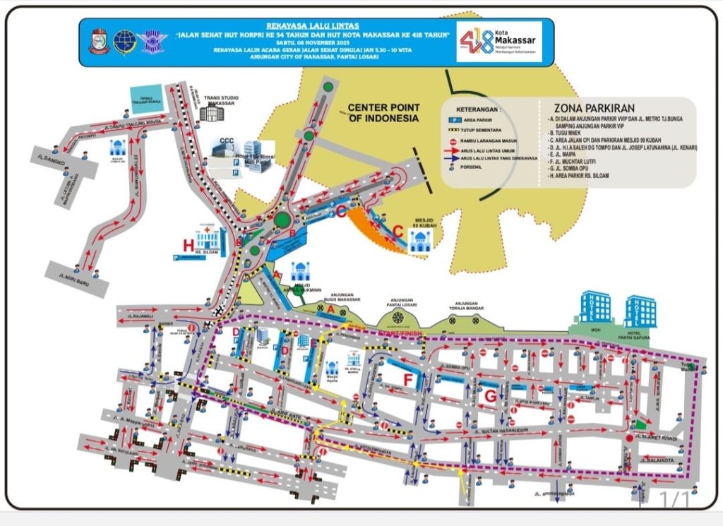Ayo Ikut Jalan Santai HUT KORPRI dan HUT ke-418 Kota Makassar, di Pantai Losari Besok