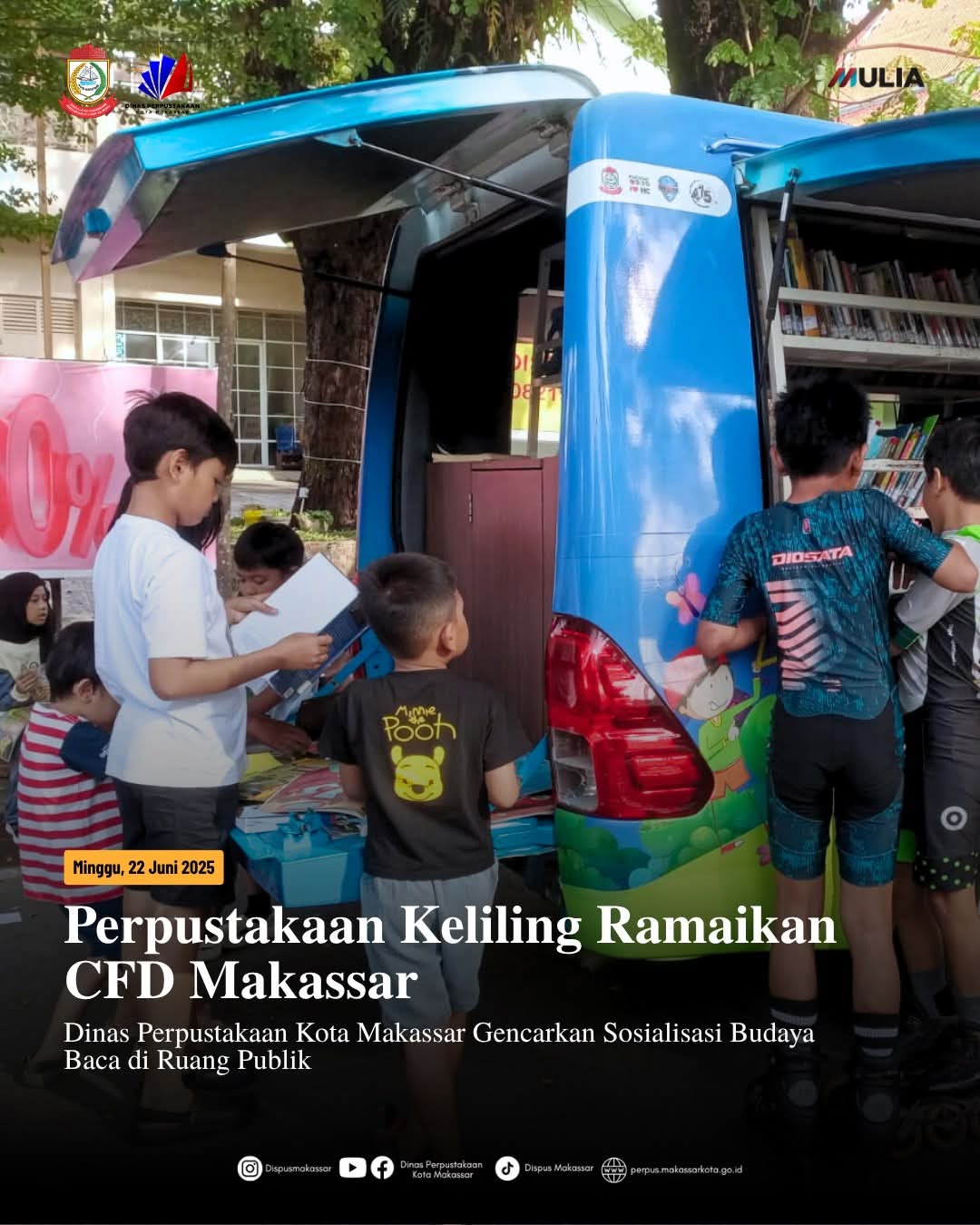 Perpustakaan keliling Ramaikan CFD Makassar