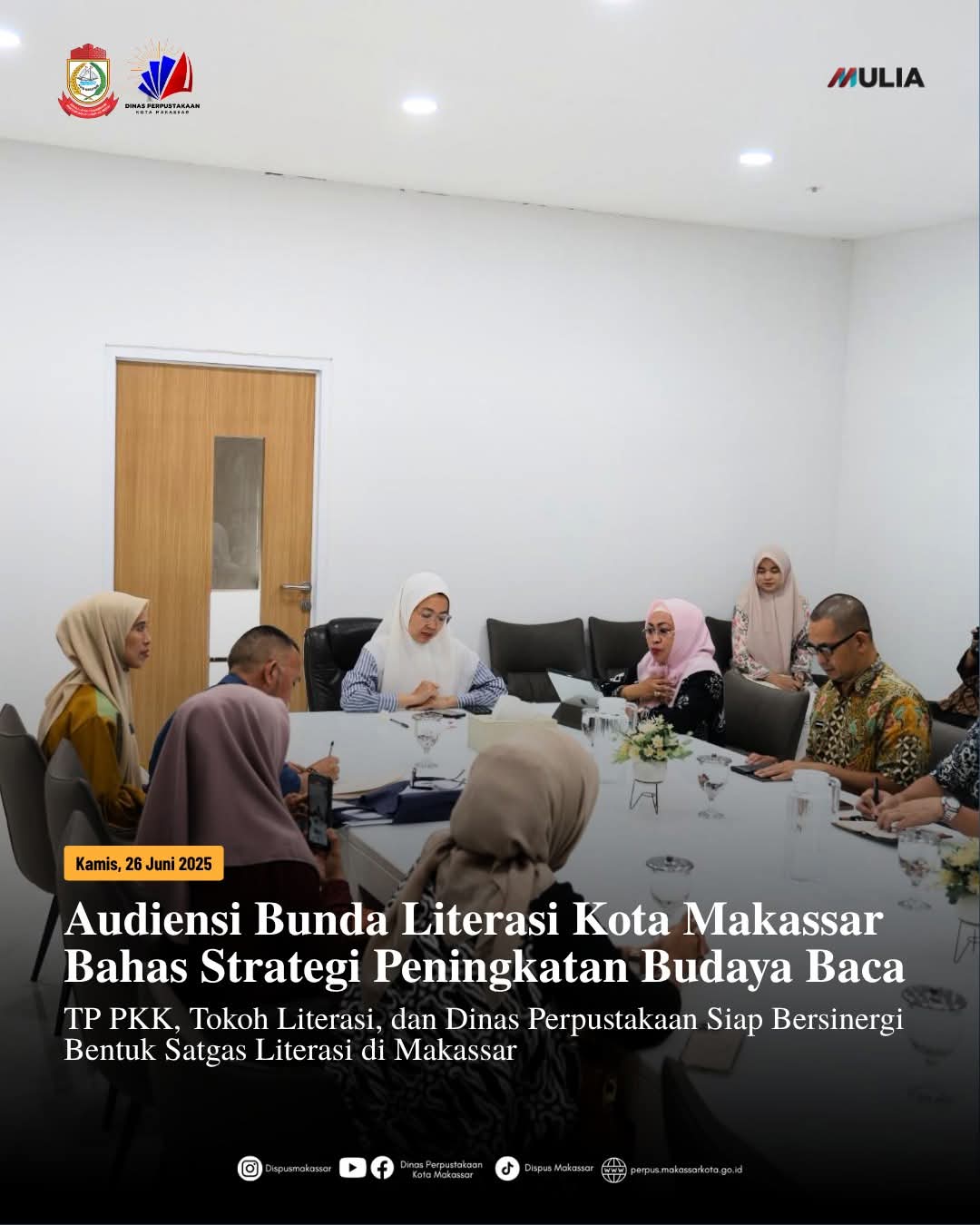 Audiensi Bunda Literasi Kota Makassar Bahas Strategi Peningkatan Budaya Baca