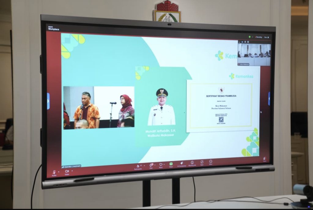 Pemkot Makassar Terima Sertifikat Eliminasi Frambusia dari Kemenkes RI