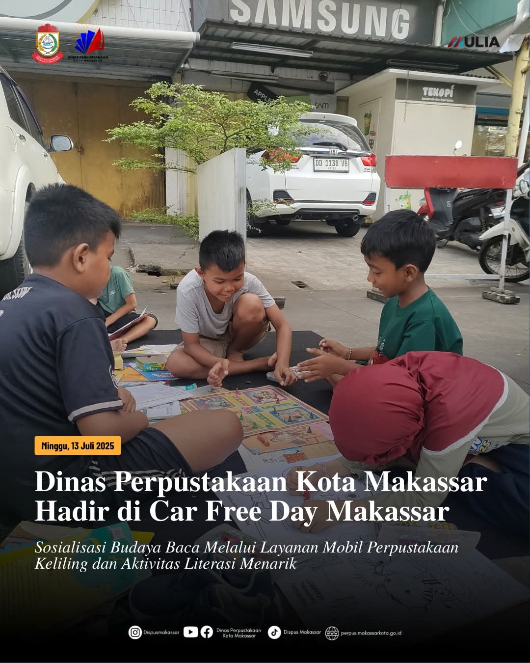 Dinas Perpustakaan Kota Makassar Hadir di Car Free Day Makassar