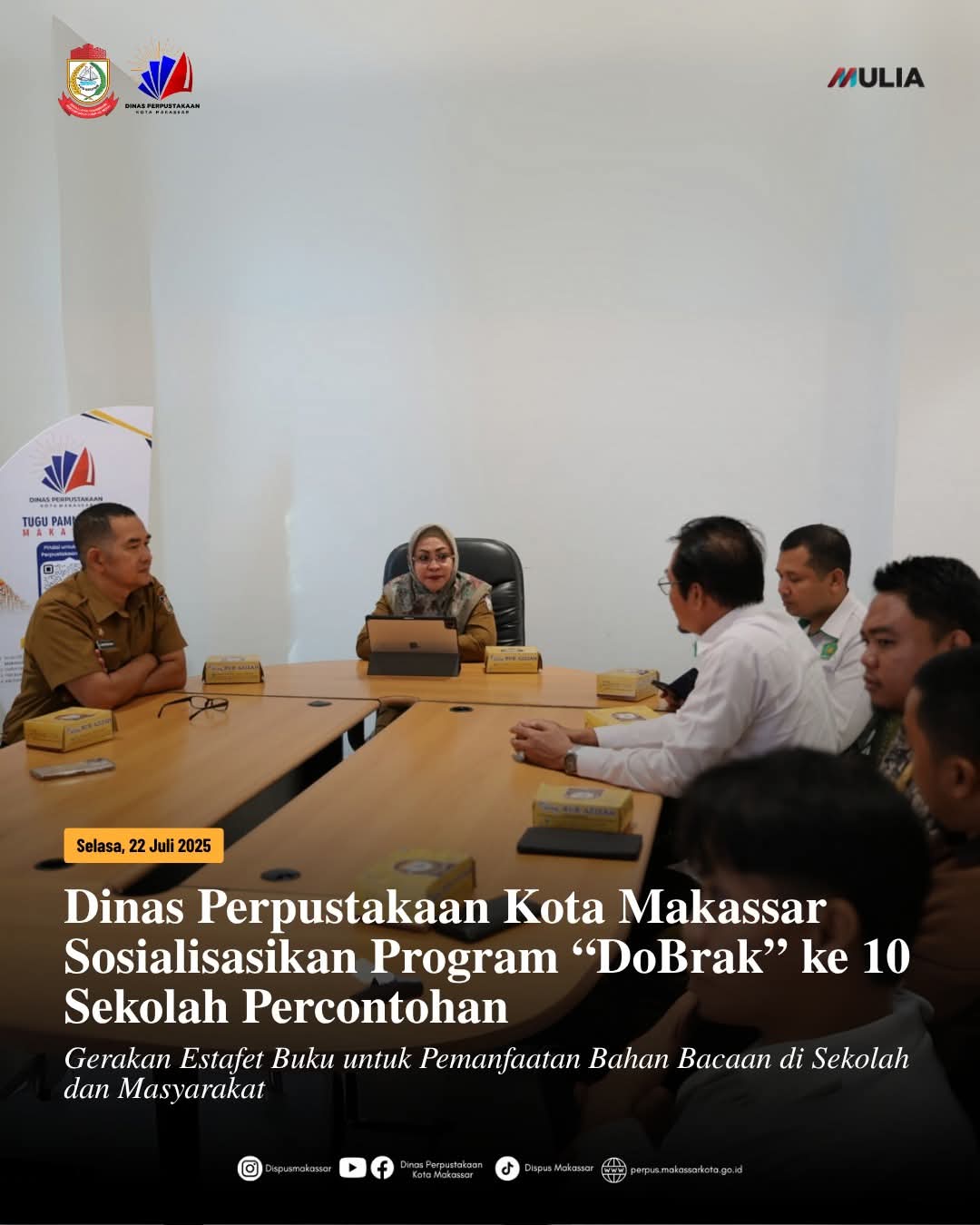 Dinas Perpustakaan Kota Makassar Sosialisasikan Program "DoBrak" ke 10 Sekolah Percontohan