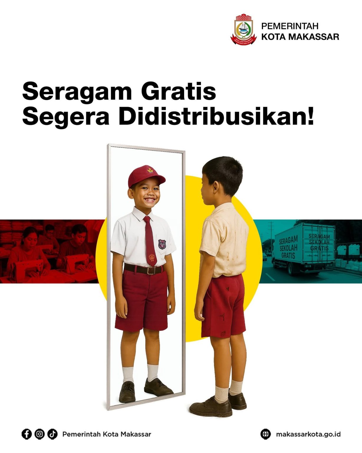 Perdana Disalurkan, Program Seragam Gratis Pemkot Makassar Sasar Delapan Sekolah