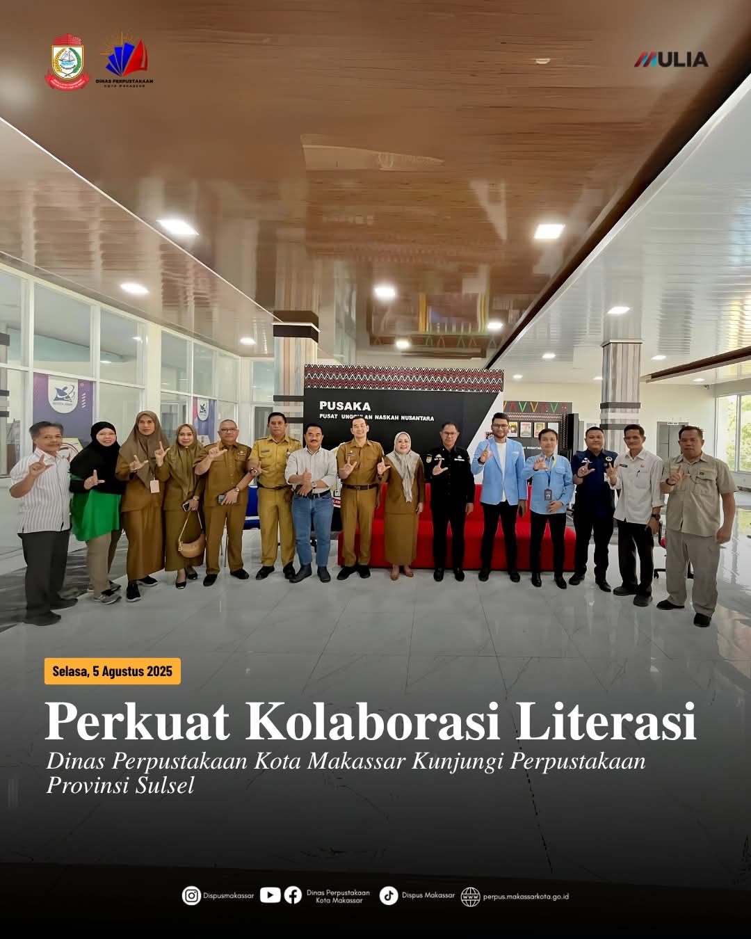 Perkuat Kolaborasi Literasi Dinas Perpustakaan Kota Makassar Kunjungi Perpustakaan Provinsi Sulsel