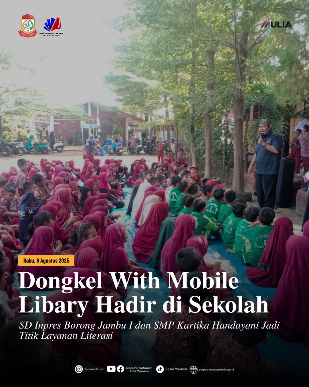 Dongkel with Mobile LIbrary Hadir di Sekolah SD Inpres Borong Jambu 1 dan SMP Kartika Handayani jadi Titik Layanan Literasi