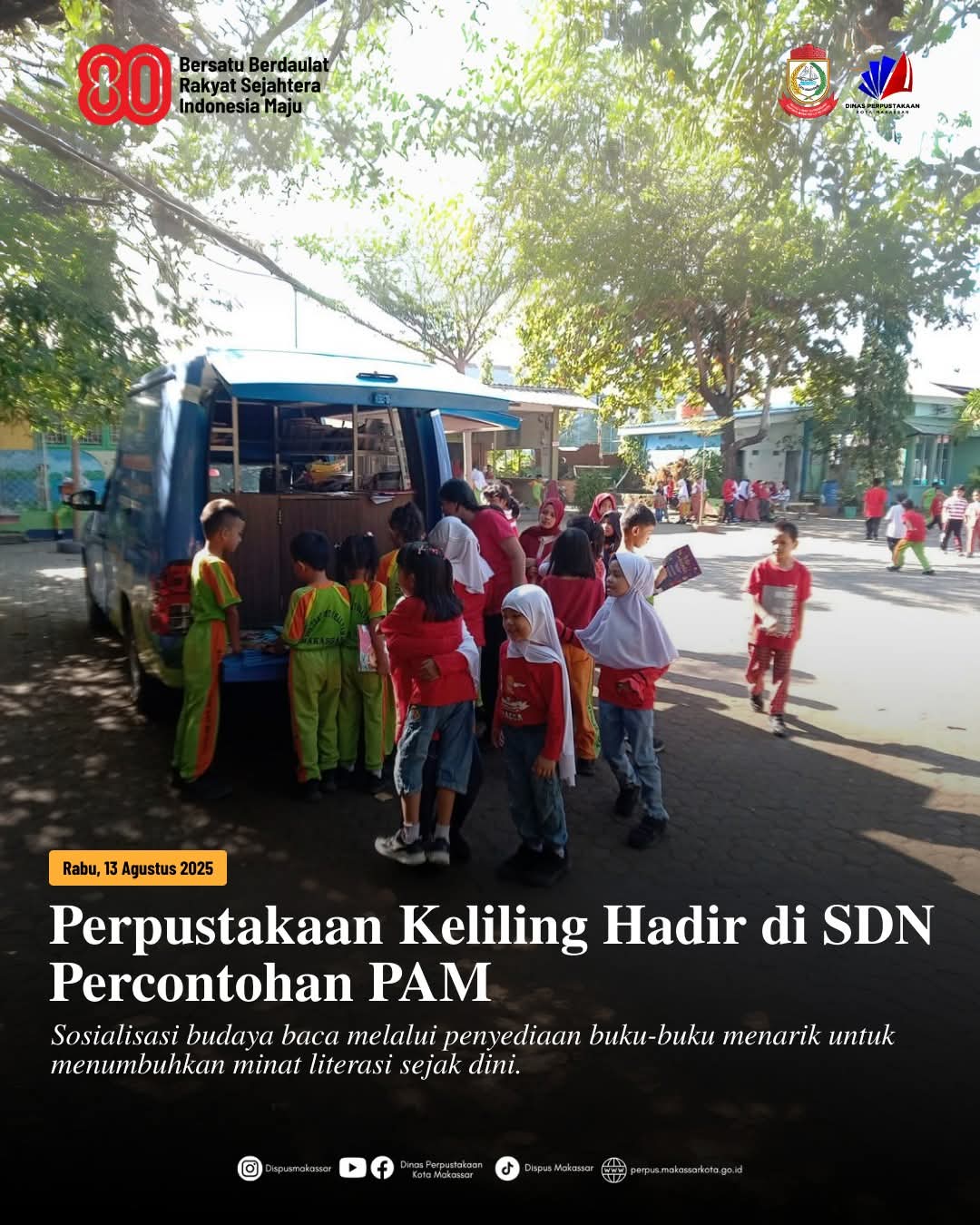 Perpustakaan Keliling Hadir di SDN Percontohan PAM