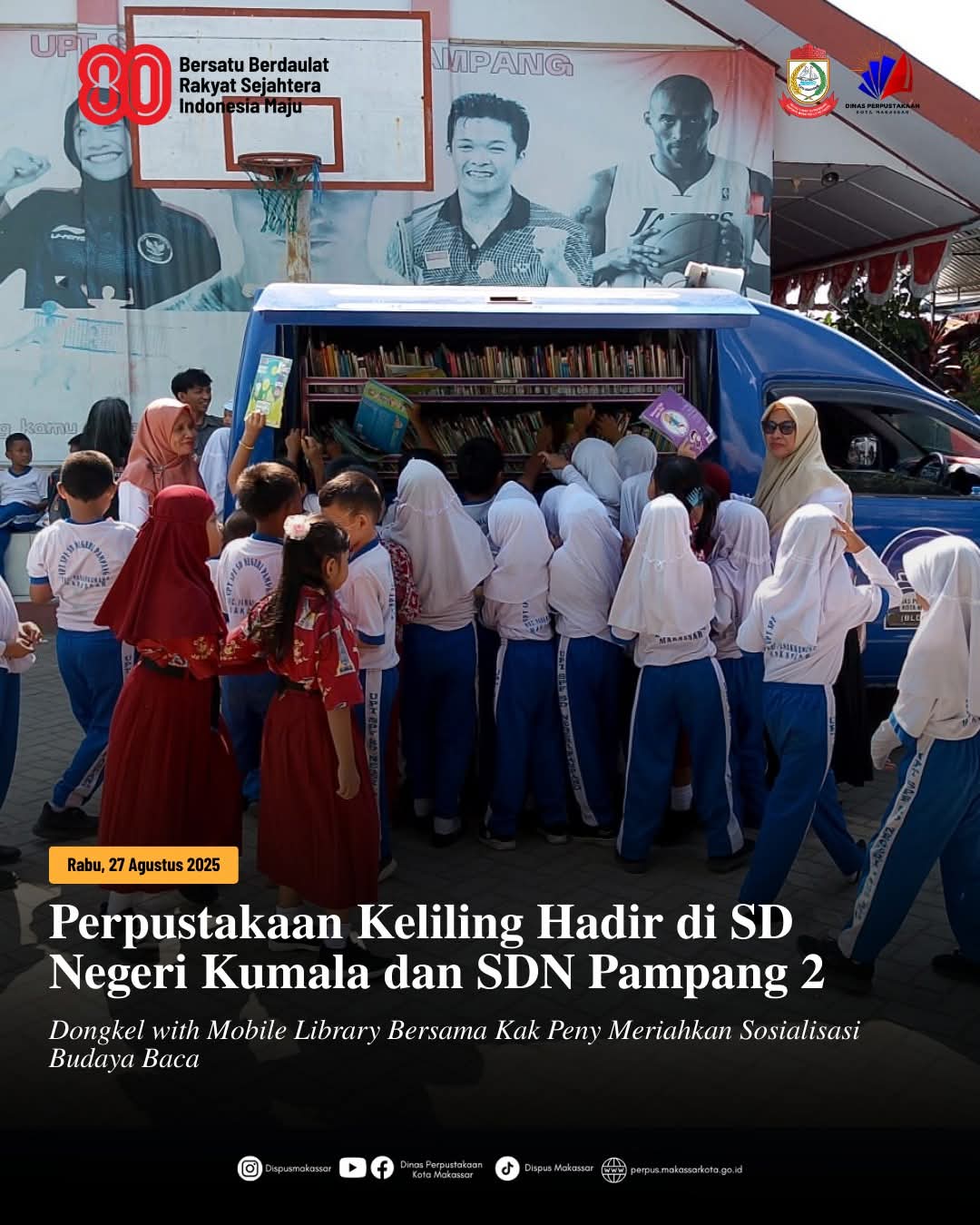 Perpustakaan Keliling Hadir di SD Negeri Kumala dan SDN Pampang 2