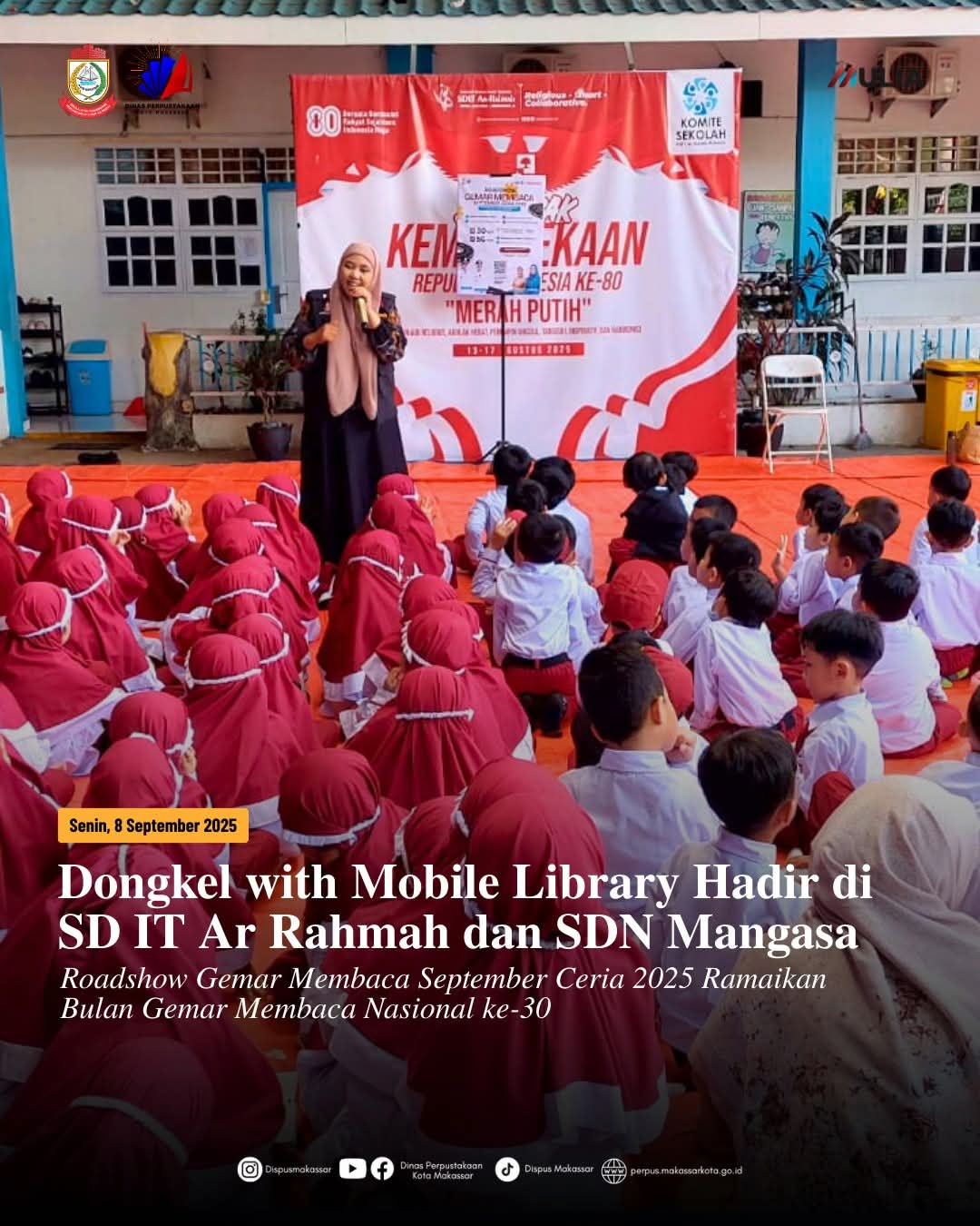 Dongkel with Mobile Library hadir di SD IT Ar Rahmah dan SDN Mangasa