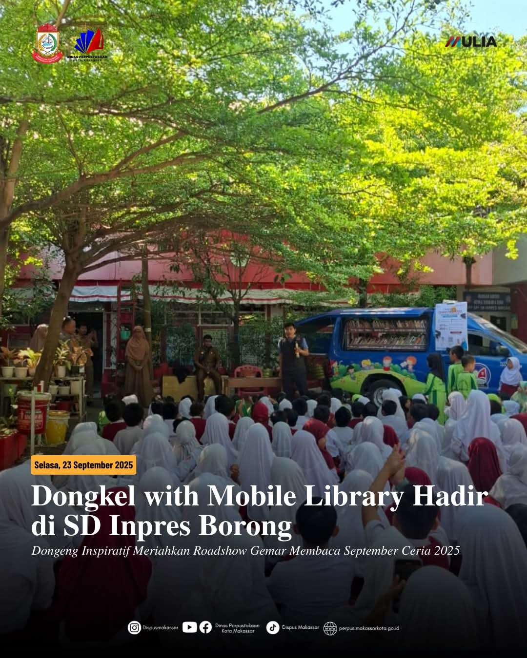 Dongkel with Mobile Library Hadir di SD Inpres Borong