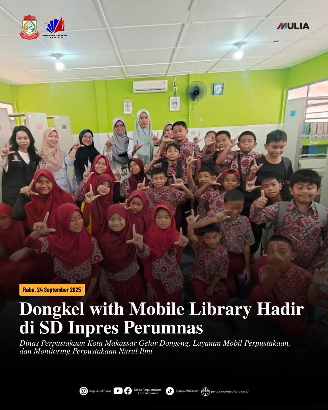 Dongkel with Mobile Library Hadir di SD Inpres Perumnas