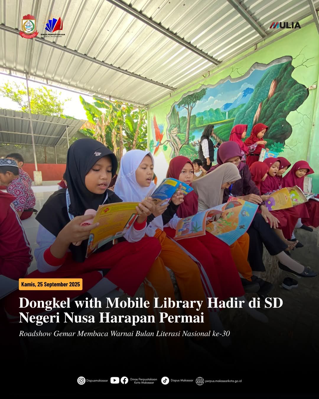 Dongkel with Mobile Library Hadir di SD Negeri Nusa Harapan Permai