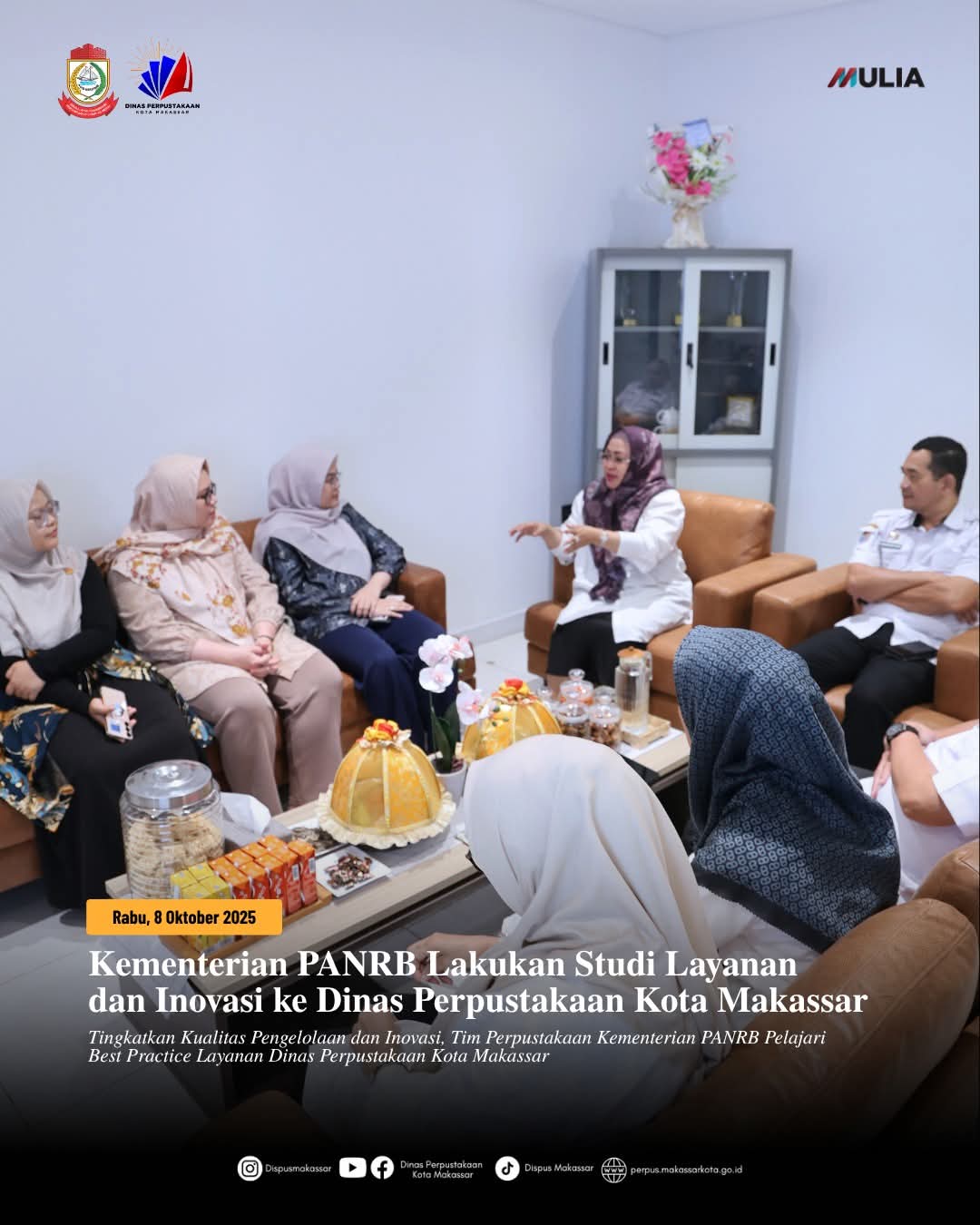 Kementerian PANRB Lakukan Studi Layanan dan Inovasi ke Dinas Perpustakaan Kota Makassar