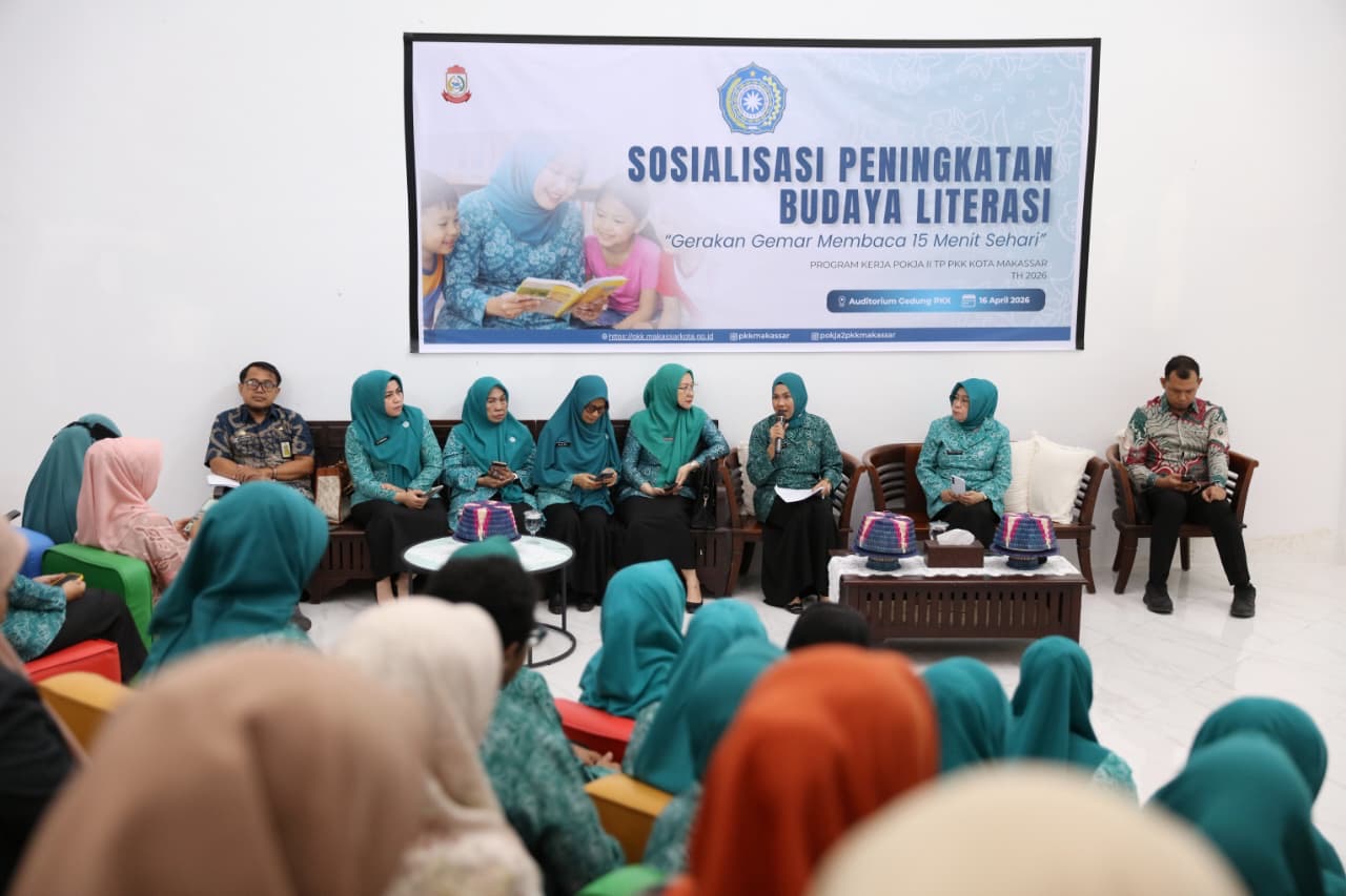 TP PKK Makassar Sosialisasikan Gerakan Gemar Membaca 15 Menit Sehari