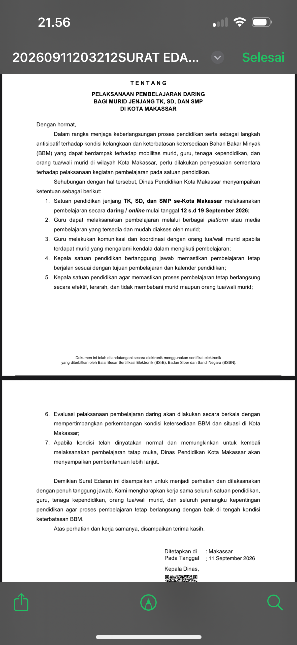 Mulai Besok Siswa SD-SMP Belajar dari Rumah, Munafri Ambil Langkah Taktis Hadapi Antrean BBM